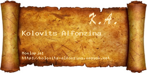 Kolovits Alfonzina névjegykártya